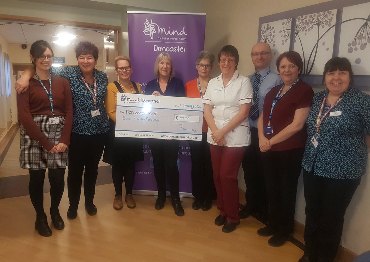 DoncasterMind's tweet photo. A massive thank you to the Radiology Team @DRI who raised an amazing £700 through a Christmas Raffle. Thank you to everyone who donated a prize or purchased a ticket. These much needed funds help us to continue our good work so a big thank you from everyone at Doncaster Mind. https://t.co/MOFl0tVvXC