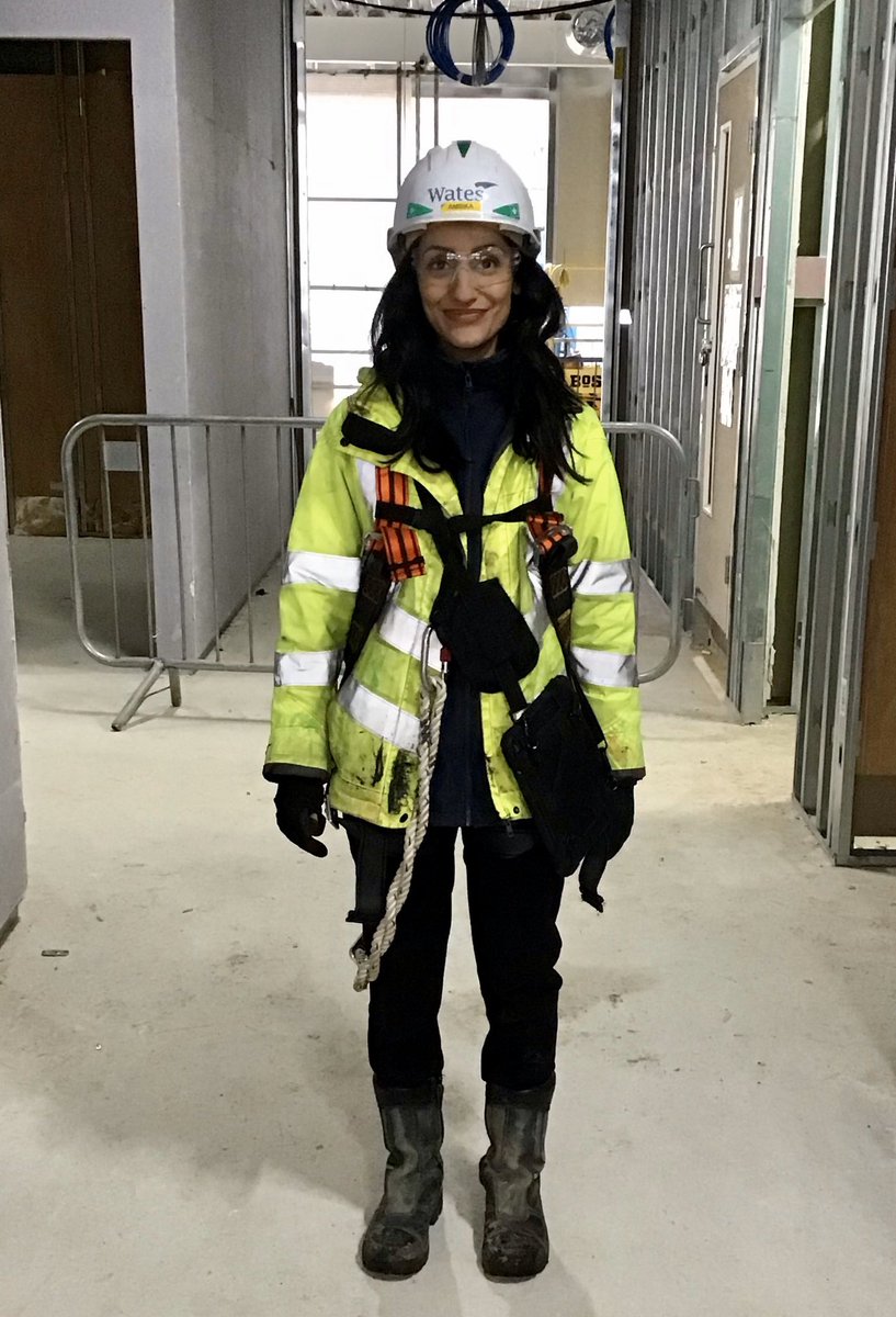 ambikatah's tweet photo. Busy day @WatesGroup #Lusep Harnessed up for a pre glaze inspection & then site tour with @JessPeet_ to review curtain walling! #ZeroHarm #SaferTogether #WomenInConstruction https://t.co/gSI1nwoRUG