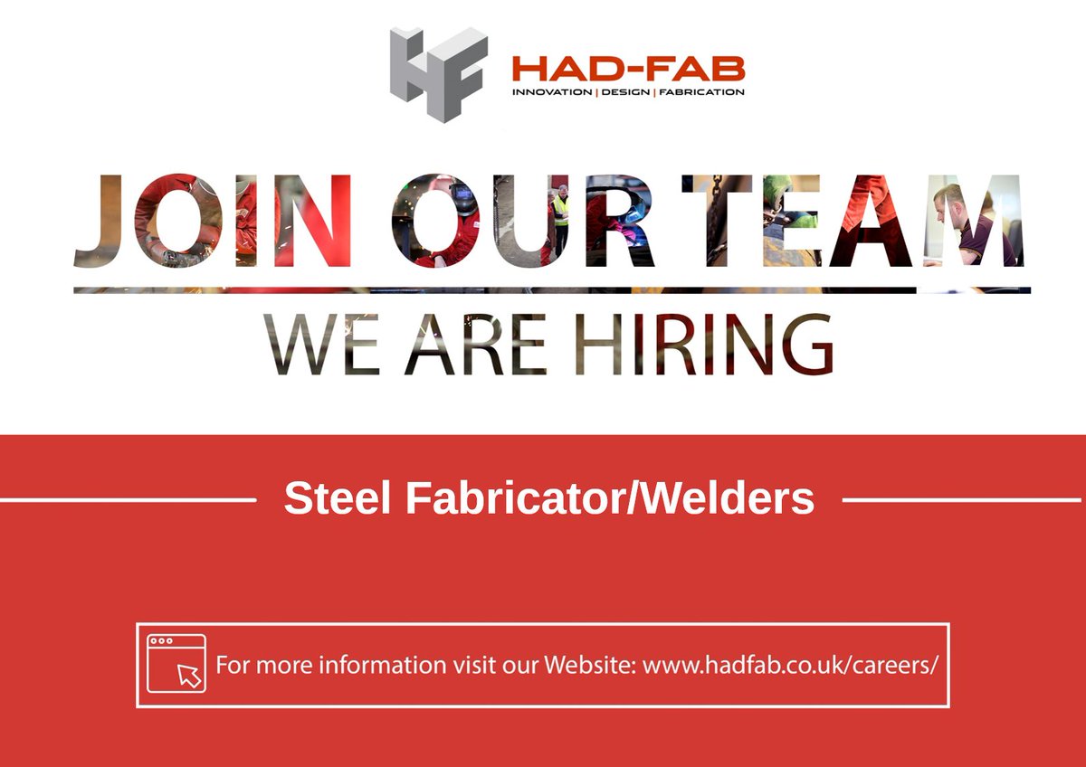 HadFabLtd_'s tweet photo. Due to continuing growth we are currently recruiting for experienced time served Fabricator Welders to join our team. 

For more information, please visit our Website: https://t.co/R1cGjuAvPu

#wearehiring #fabricators #welders #hadfab https://t.co/4z09w4VwFu