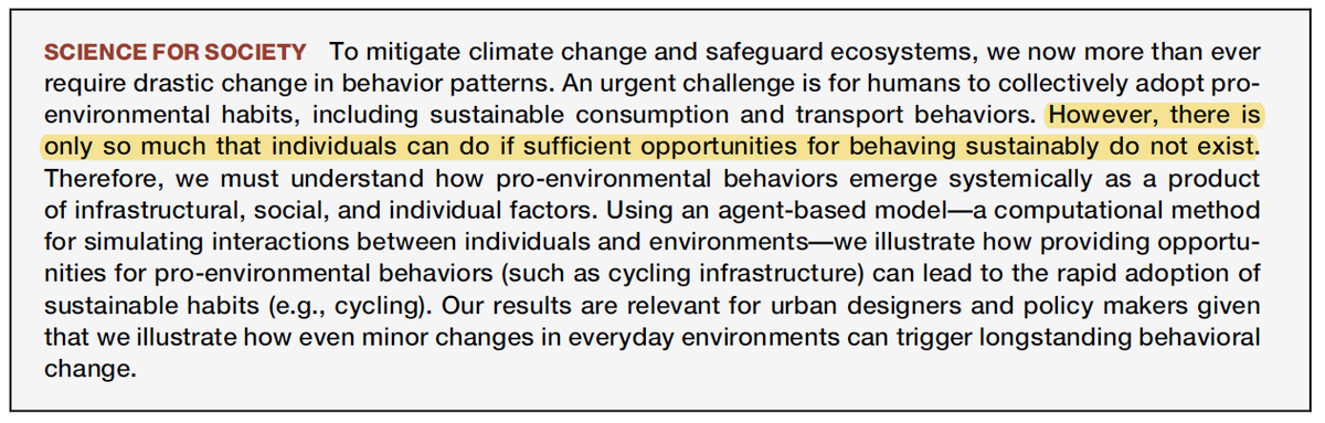 The problem: Many of us have pro-environmental attitudes, values, awareness etc. But only a fraction of this ‘potential’ is actualized, the rest of it is lost in the chasm known as the ‘attitude–action gap’. Attitudes etc. don't translate directly into behaviour! (2/16)