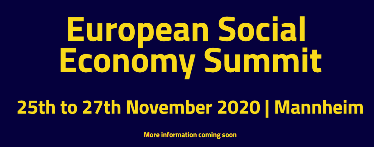 SocialEcoEU's tweet photo. 🔵@SocialEcoEU will contribute with its members &amp; partners to the #SocialEconomySummit2020 to be held in #Mannheim @euses2020 

Let's mobilise  build the #FutureofEurope
Mobilisons nous pour construire le #FuturdelEurope
Movilicémonos para construir el #FuturodeEuropa https://t.co/HeuHhLUMyC