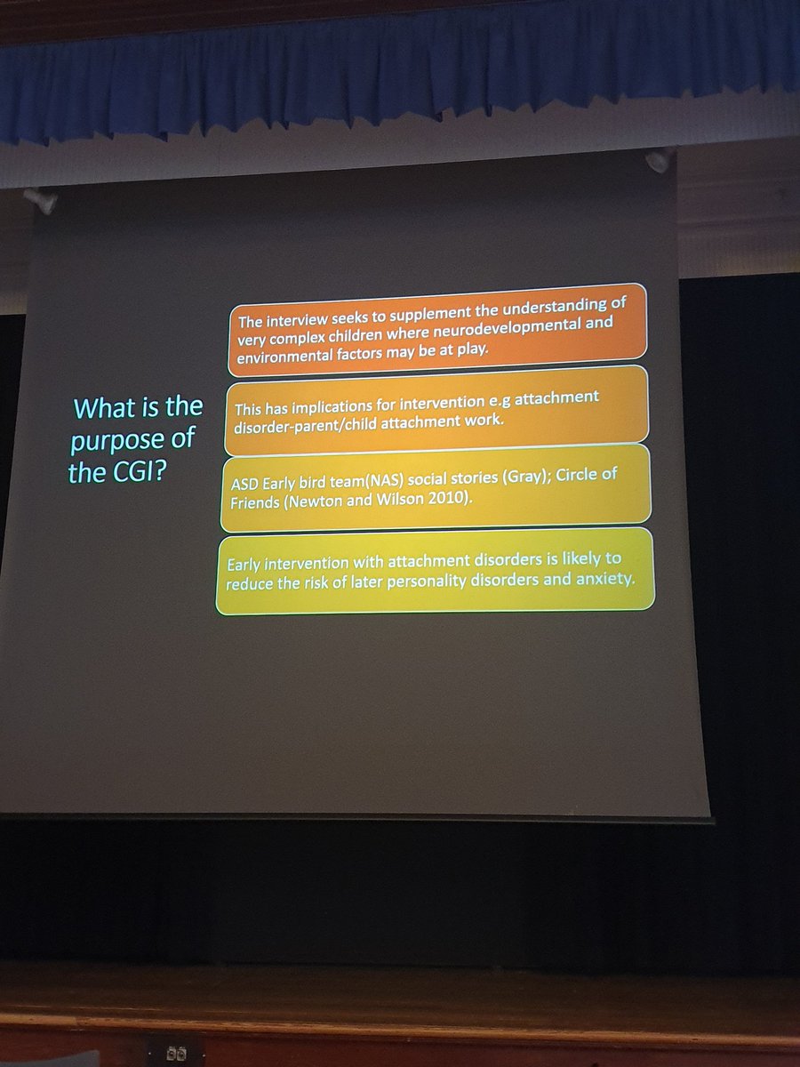 Dr Sarah James: the CGI is useful a tool within a robust assessment for tailoring a menu of intervention to suit the individual child #DCPEoEConf