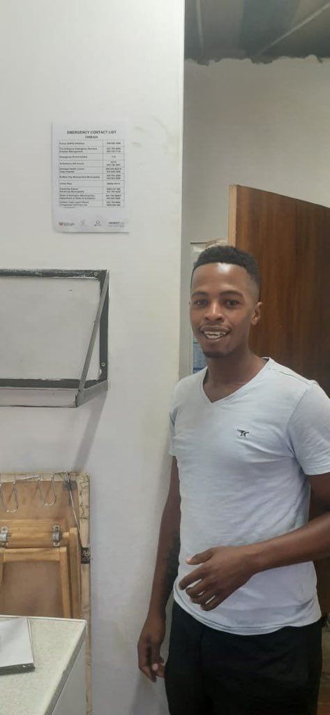 RTFacilitation's tweet photo. Chamagu Kunana is the manager at Koke’s Tavern in Dimbaza. His rtf facilitator Vuyisa, has been visiting the outlet for the past 6 months and over this period there has been some very positive changes including the newly installed safety signs. #ECLB #GLB #MER #FSGLTA #AWARE.ORG https://t.co/AElyXctaWe