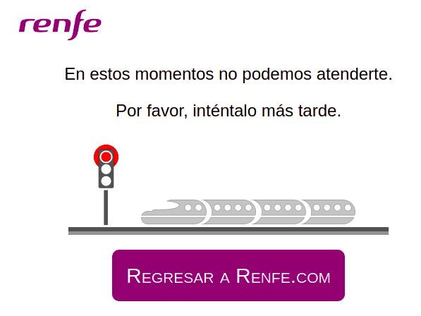 AdrinGarrido's tweet photo. @Avlorenfe @Renfe Pues a ver si arreglan la página de registro:
https://t.co/48CQ18mt3Y

Todavía no han abierto la venta de billetes y ya la web del registro está caída... https://t.co/wzN08jGMot