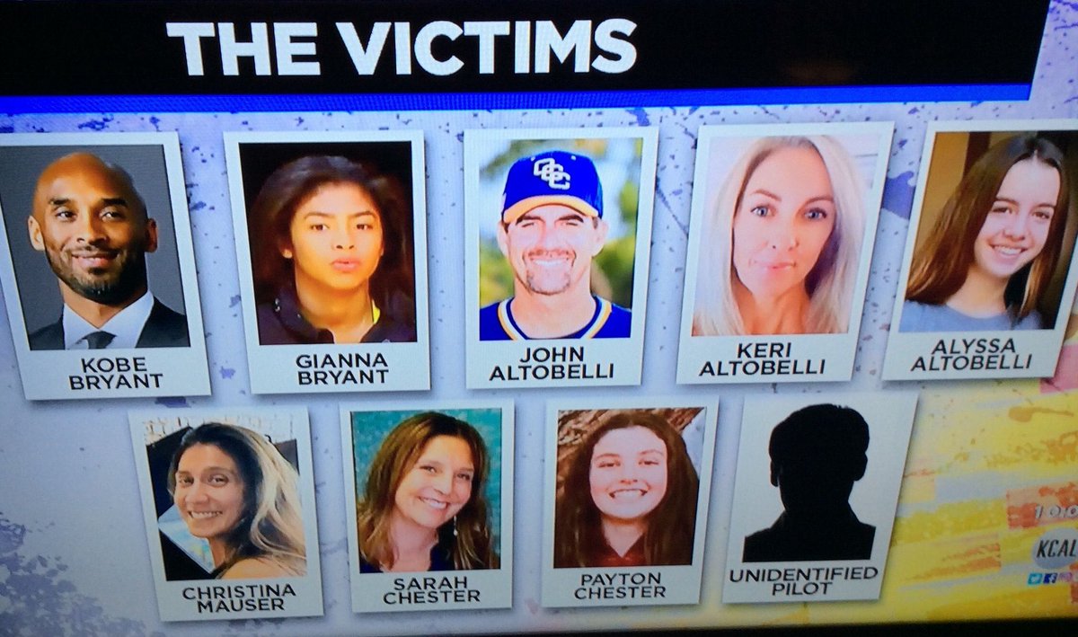 PrimeJCv2's tweet photo. I understand why people are only talking about the passing of Kobe and his daughter because they were very well known, but can we also give our condolences to the other victims 💔🙏🏼 https://t.co/yRzxCICX98