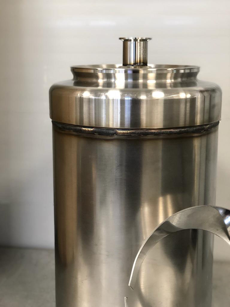 PharmaHygiene's tweet photo. Our latest #bespoke jacketed vessel is taking shape 😍 10 litres of hygienic 316L #stainlesssteel perfection, being created for use in a UK hospital ☺️ #ukmfg #welding #jacketedvessel https://t.co/HtuHVeeYU0