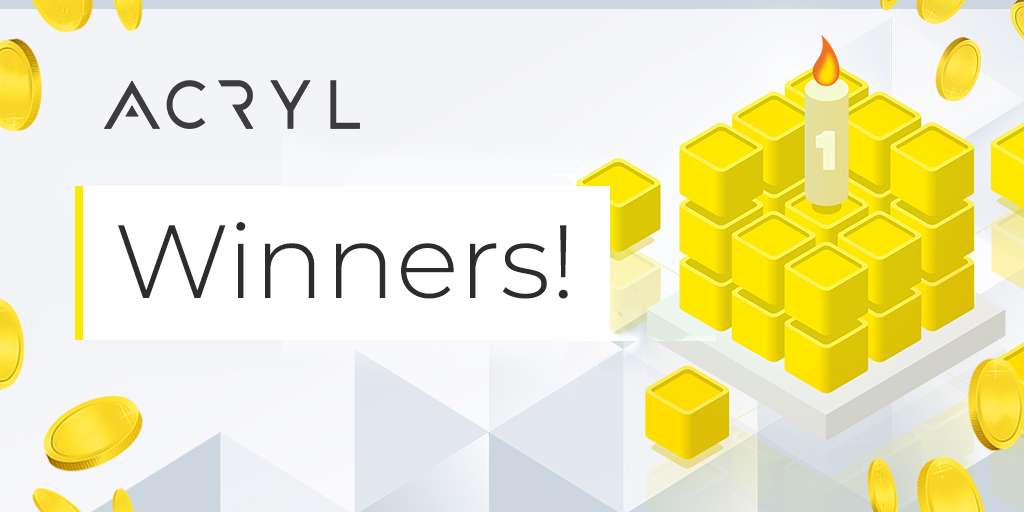 Acrylplatform's tweet photo. It’s time to sum up the results of 1-year Birthday Giveaway🎉
The winners of the 10 ACRYL became:
The 1st🥇Vladimir Andreychikov
The 2nd🥈 Alexander Zhovna
The 3rd🥉Elena Kopteva
Click here to see more: https://t.co/LnDCnlnHaL
#acrylplatform #blockchain https://t.co/HsG6EWKr0T