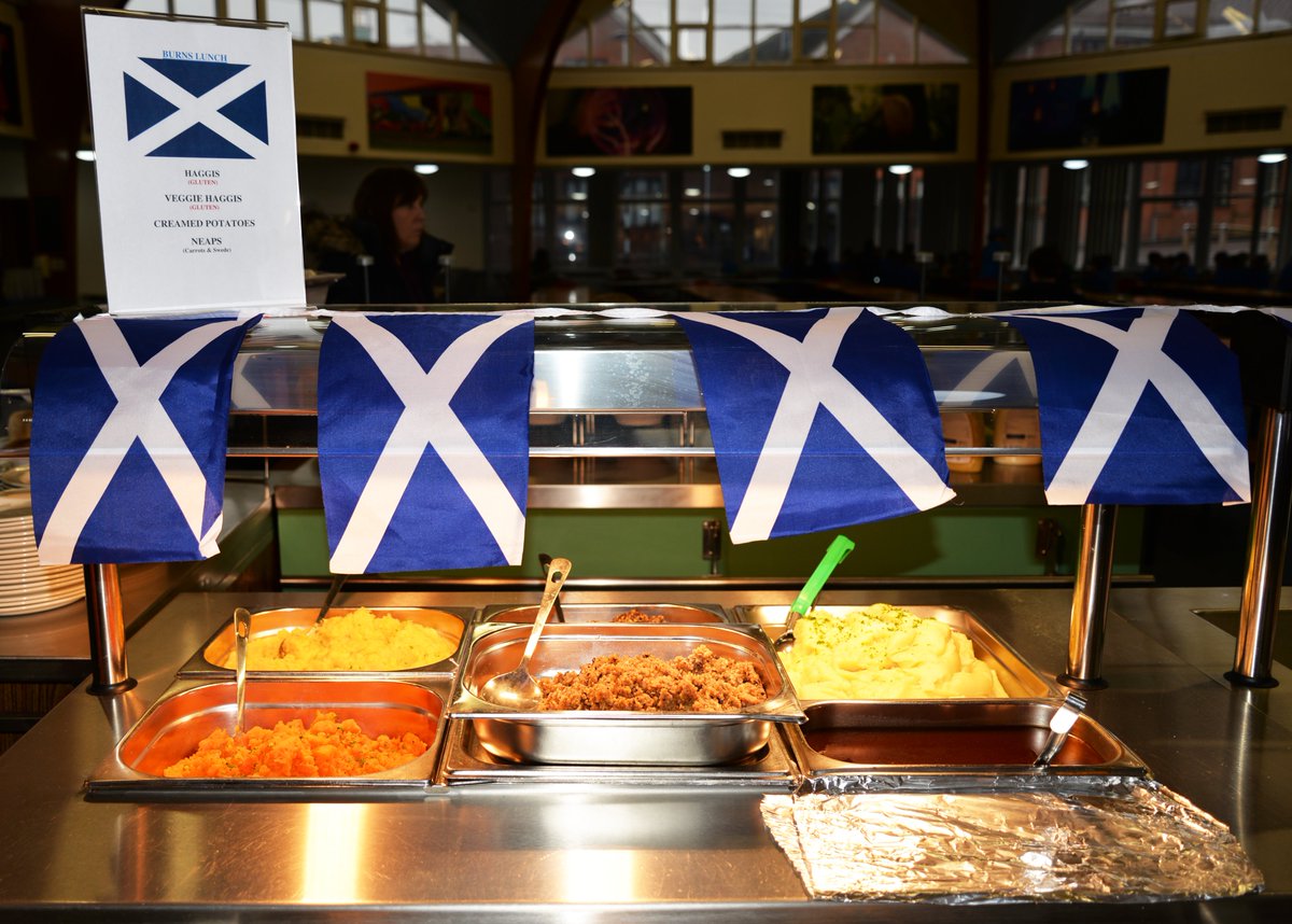 BSCollege's tweet photo. On Friday we celebrated #BurnsNight2020 with a tasty lunch on offer in the dining hall, including a delicious Veggie Haggis version made from lentils, herbs, seeds &amp; spices.  #BSClunch https://t.co/DfYBWeTHlo