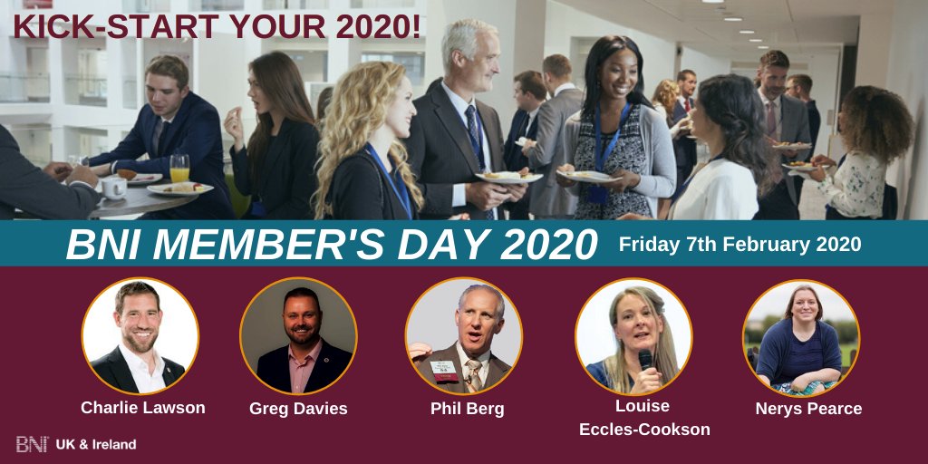 BNI_National's tweet photo. Start 2020 how you mean to go on!
Network with hundreds of businesses (and potential clients) from across the UK and Ireland and learn skills to help your business grow. Join us at #MembersDay2020
Reserve your place:
https://t.co/3TalfmVY6E
#BNIUKIre #ukbusiness https://t.co/i4zksG562z