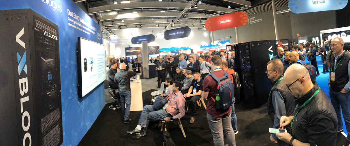 Full throttle at the booth @CiscoLiveEurope #CLEUR with all the <a href="/DellEMC_CI/">Dell EMC CI</a> and extended team :D