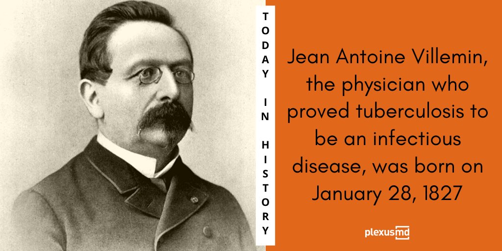 plexusmd's tweet photo. Jean Antoine Villemin proved that tuberculosis was an infectious disease by inoculating laboratory rabbits with material from infected humans and cattle.
#TuesdayThoughts #TodayInHistory #TodayInMedicine #TodayInMedicalHistory #MedicalStudents #MBBSStudents #Doctors #PlexusMD https://t.co/dg3XbtMGwx