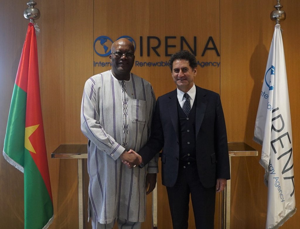 Delighted to receive H.E. <a href="/rochkaborepf/">Roch KABORE</a> President of #BurkinaFaso at our headquarters today. We discussed his country’s potential to increase energy access and support sustainable growth through accelerated #renewables deployment. Agreed to strengthen cooperation in the future.