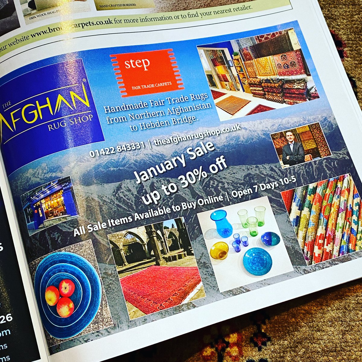 afghanrugshop's tweet photo. Jan/Feb edition of @NorthernLifeMag and only a short time left on our sale items, so make sure youβd not miss out. β£
β£
#rugs #sale #onlineshopping #shoplocal #westyorkshirebusiness #veteranowned #afghanrugshop #kilims #glassware #ceramics #kilms #theafghanrugshop https://t.co/13Sdvg1Coy