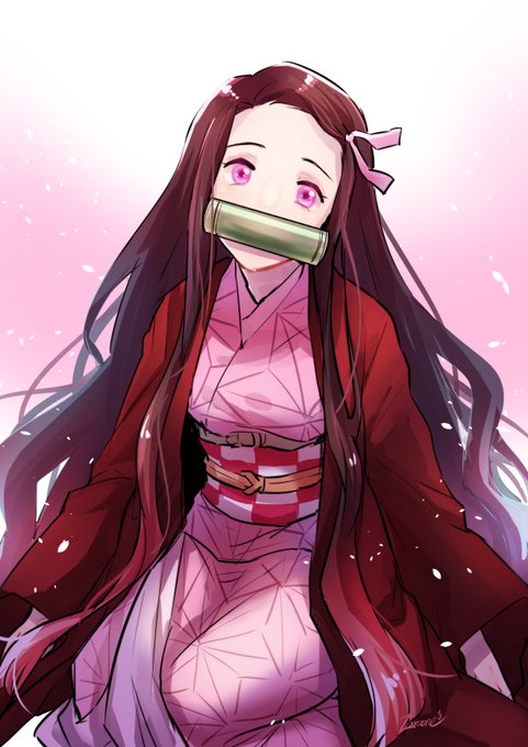 渡ざらめさんがTwitterに投稿した竈門禰豆子(鬼滅の刃)のイラスト。