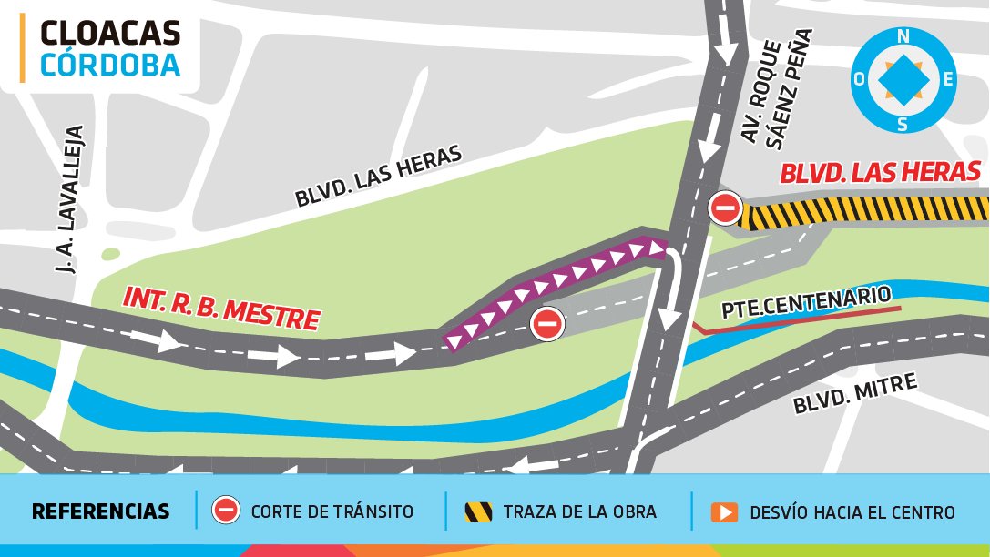 MinSPcba's tweet photo. ⛔ CORTE DE CALZADA EN COSTANERA ⛔

👉 Por obras de #Cloacas troncales, queda interrumpida la calzada de calle Int. Ramón B. Mestre a metros del puente Centerario.

👉 Se ruega circulan con precaución atendiendo a los desvíos dispuestos en la zona. https://t.co/offaNjBVSx