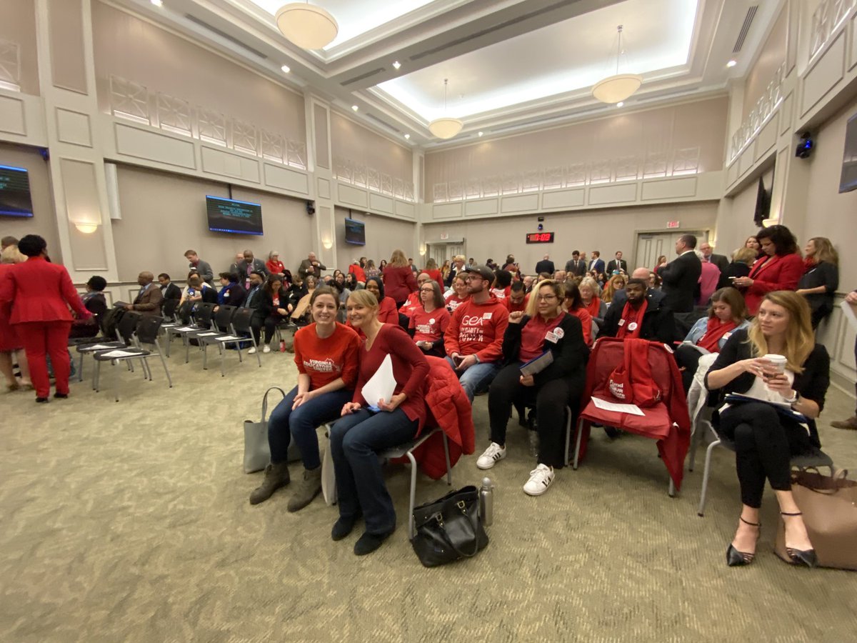 CarlaOkouchi's tweet photo. We stand with @delegateaird on HB 1316 SOQs. Thank you to the teachers, parents, and students who shared their personal testimonies in a packed room. The committee has referred it to appropriations. Our work is not finished. #FundOurSchools #RedForEdVA #FundOurFuture https://t.co/HAbzEjNnY2