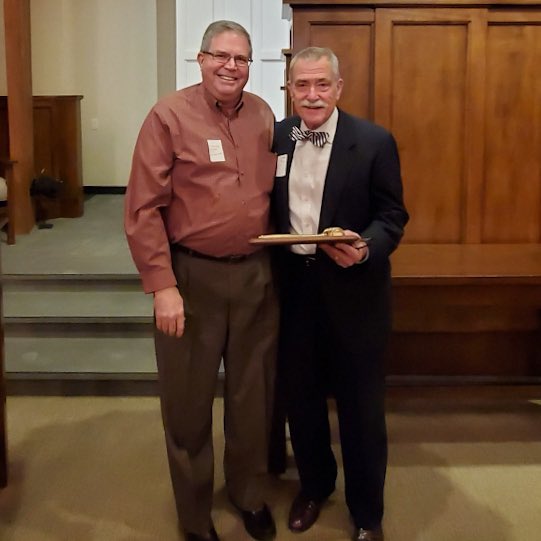 GPTSeminary's tweet photo. On Saturday, Calvary Presbytery of the PCA thanked and honored Dr. Pipa (@jpipajr) for his service as Moderator during 2019. Here pictured with Dr. Pipa is Administration Committee Chairman Pastor Jim Roberts of Westminster PCA (Clinton, SC). #churchman https://t.co/OjSGi39hUc