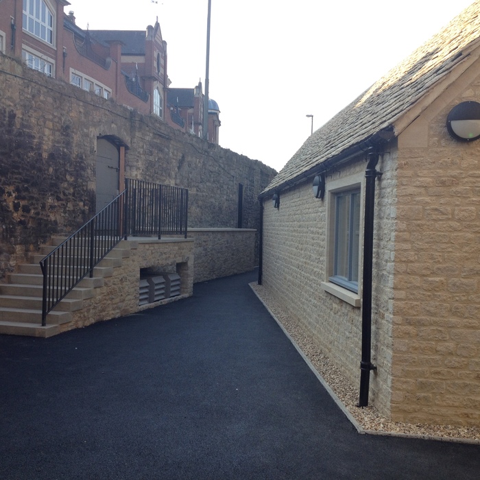 bespoke powder coated balusrades installed at oxford university #fabrication #welding