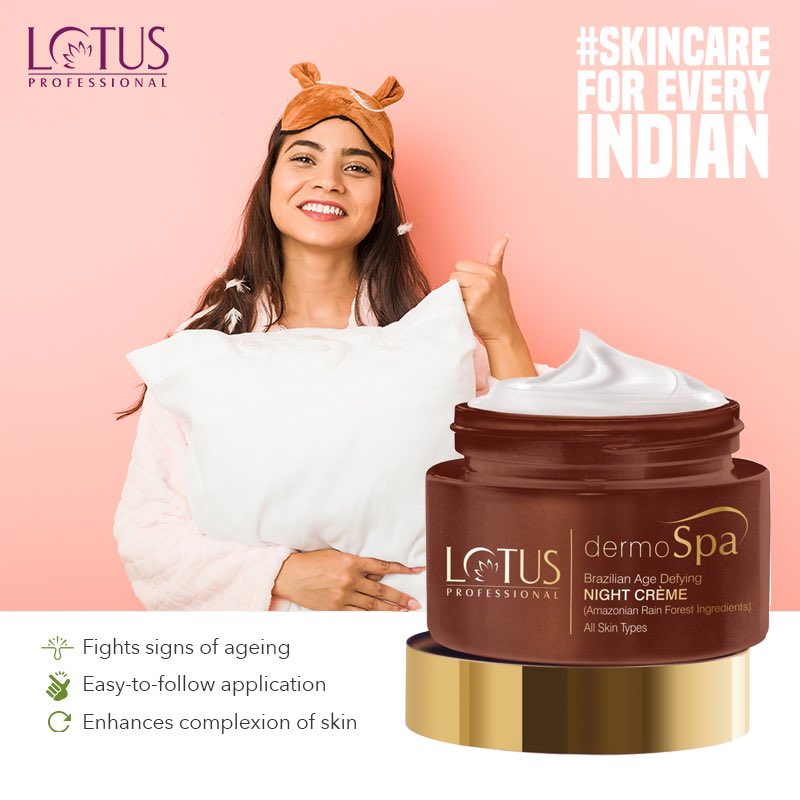 beauty_lotuspro's tweet image. The Indian woman is always multitasking. Juggle your activities and still manage to wake up feeling young with the DermoSpa Brazilian Age Defying Night Creme
#LotusProfessional #SkinCareForEveryIndian #GoodbyeSkinProblems #LPSkincare #ThatLPGlow #SkinCareProducts #OrganicSkincare