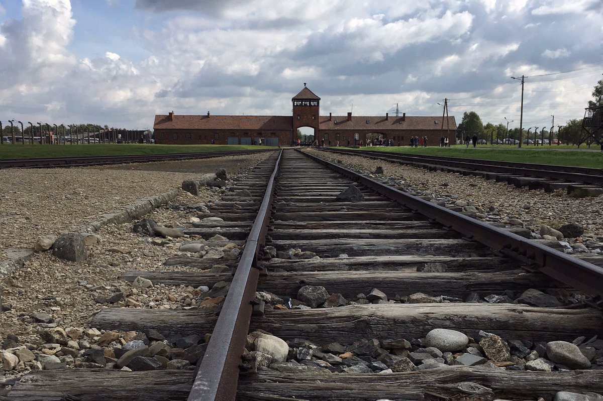 mbmccormac's tweet photo. This is train station where Nazis unloaded Jews and sent them straight to their death. It was part of a complex of over 40 concentration &amp; extermination camps Over a million people were killed! Soviets opened the gates #AuschwitzII #Auschwitz75 https://t.co/ZlUVLyhTRz