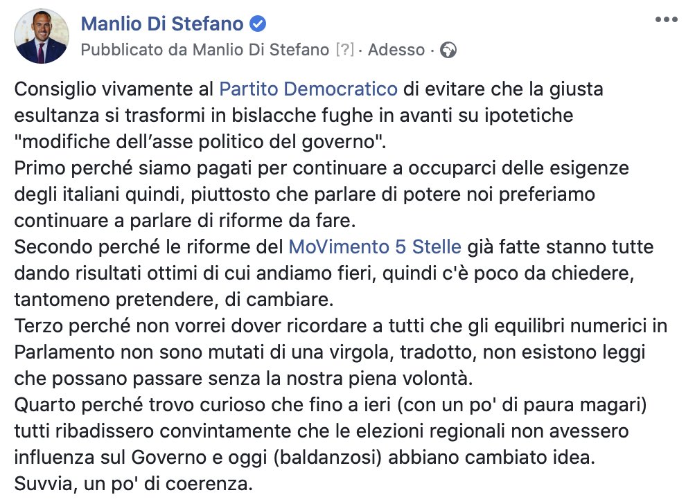 ManlioDS's tweet photo. Spero che questi concetti siano chiari a #PD e commentatori vari. 
#EmiliaRomagna2020 #EmiliaRomagna #M5S https://t.co/Uws5xKjGCk