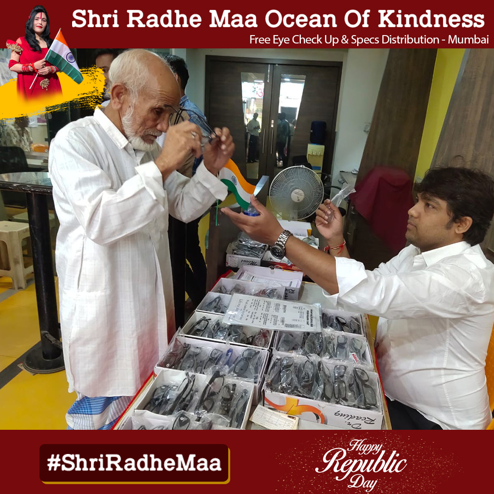 shriradhemaa's tweet photo. Free Eye Check-Up & Spectacles Distribution - Shri Radhe Maa
#FreeEyeCheckUp #EyeCheckUp #Eyeglasses #FreeEyeGlasses #Spectacles #FreeSpectacles #SocialService #Support #Mumbai #ShriRadheMaa #OceanOfKindness #Help #RepublicDay https://t.co/9YQIk8b94q
