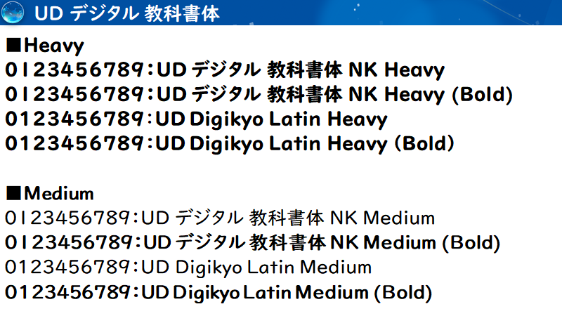 Hiyohiyo On Twitter Ud デジタル 教科書体 有料版 パワーポイント向け真最強設定 Heavyは重過ぎる 見出し 日本語 Ud デジタル 教科書体 Nk Bold 英数字 Ud Digikyo Latin Bold 本文 日本語 Ud デジタル 教科書体 Nk Medium 英数字 Ud Digikyo Latin