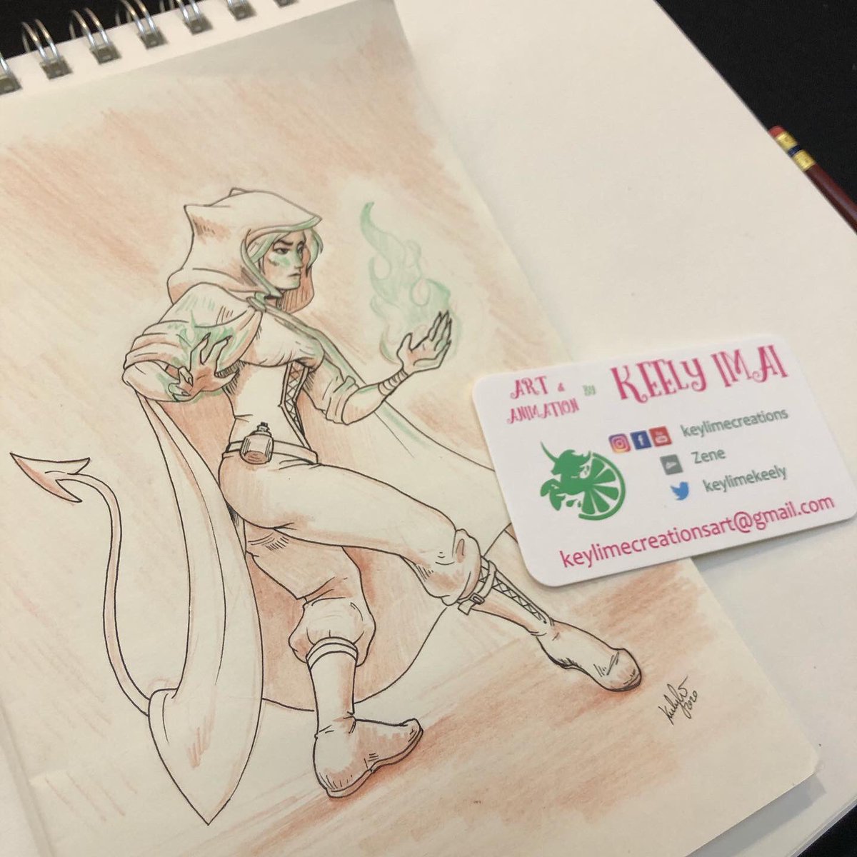 keylimekeely's tweet photo. A tiny drawing of a #tiefling #sorlock from #hexacon2020 ! So cool to see #dnd journals popping up, and even better to draw someone’s character in one!
-
-
-
#art #drawing #lineart #dungeonsandragons #dndcharacter https://t.co/qHmLFowuBe
