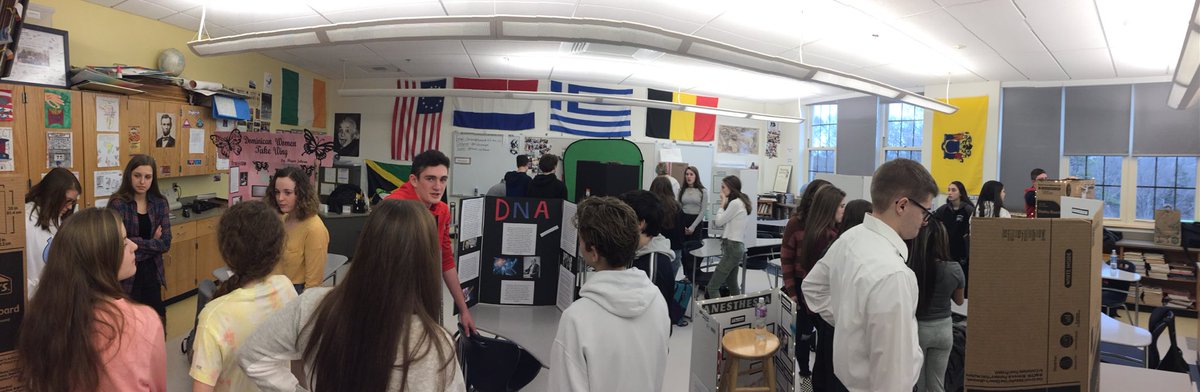 Mr. Bruno's class presents #NationalHistoryDay projects to each other. Well done!