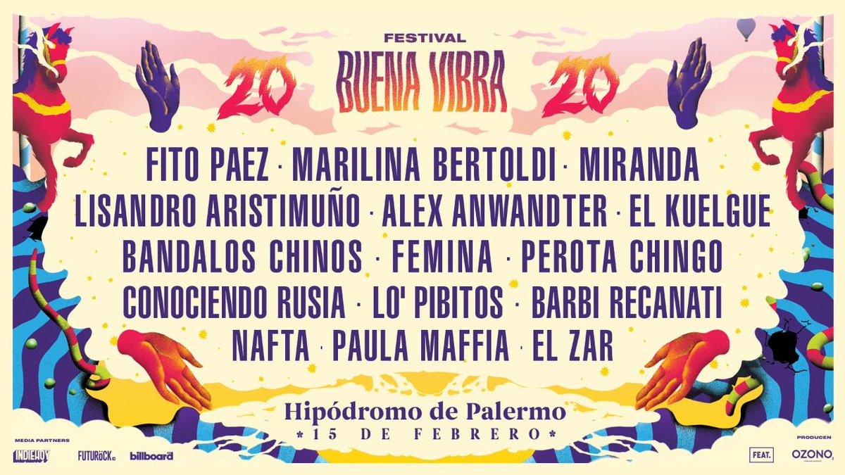 intheflowpress's tweet photo. El próximo 15 de febrero llega una nueva edición del #FestivalBuenaVibra. Toda la info acá: https://t.co/L54uYQ5SNg https://t.co/QNbLW5KhXW