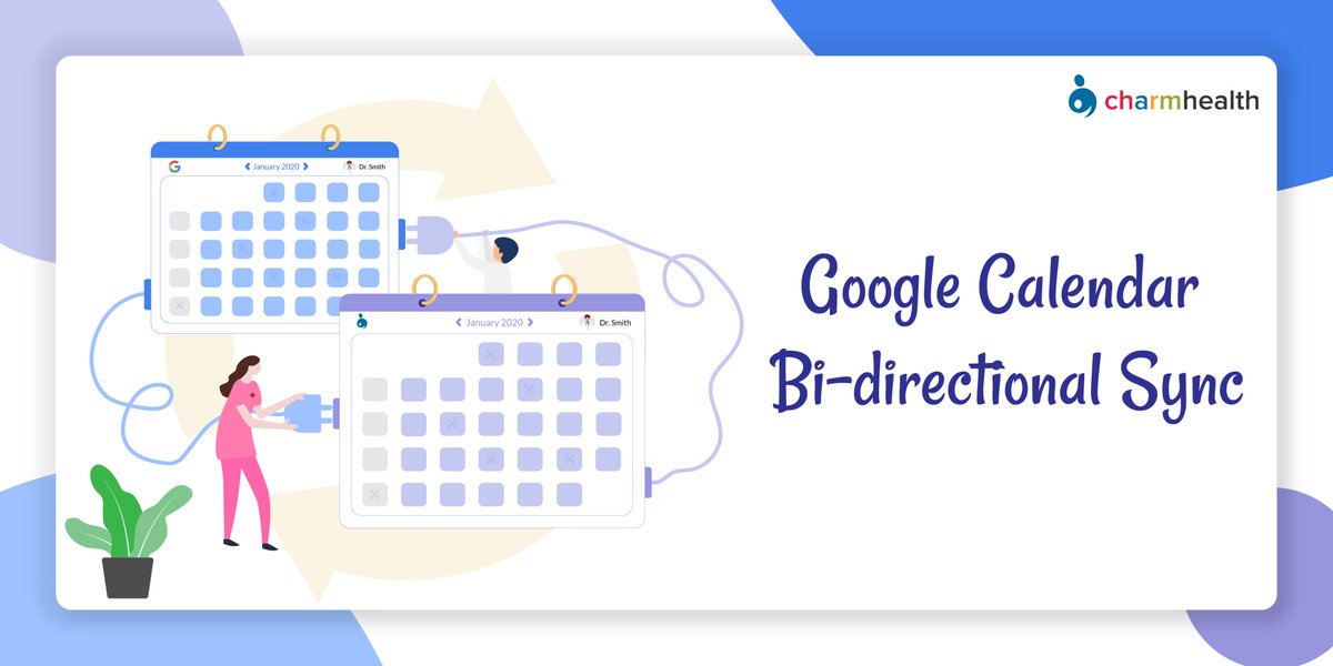 charmhealth's tweet photo. We are delighted to share the most requested feature, Google Calendar Bi-Directional Sync. This helps you keep your schedules up-to-date in both ChARM and Google. Learn more - https://t.co/TlgXwhHrcZ
#GoogleCalendarIntegration #TwoWaySync #Bidirectional #ChARMEHR #WhatsNew https://t.co/yW8euLTCot
