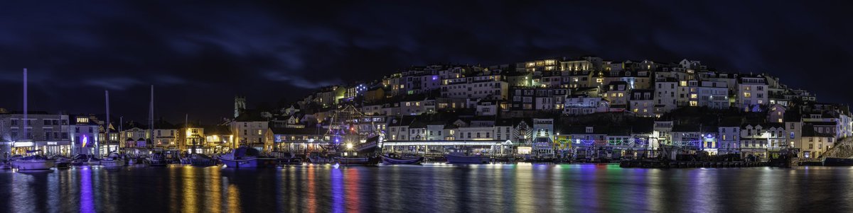 Panoramic of #Brixham Harbour taken on Christmas Eve last year