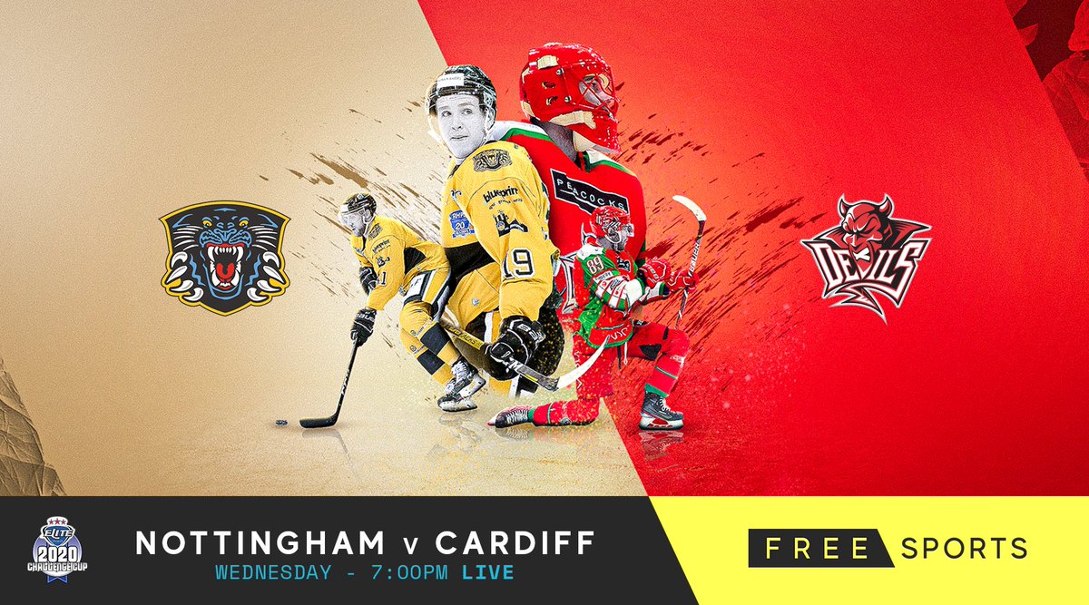 Announcement! 🚨

Our live EIHL Challenge Cup Semi Final this Wednesday is..

🥁🥁🥁

😼 Nottingham Panthers v Cardiff Devils 😈

Join <a href="/MurphOnIce/">Aaron Murphy 🎙</a>, Chris Ellis &amp; Paul Adey live on FreeSports from 7pm!
