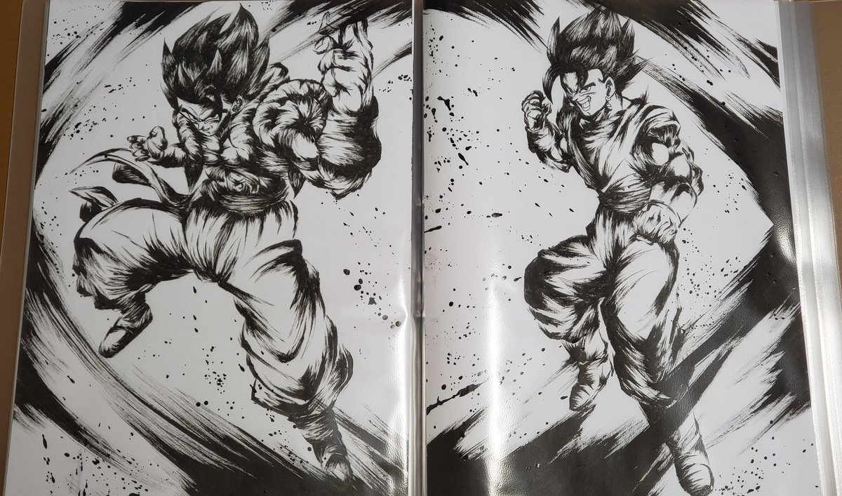 『融合・合体』
これの並びを見たかった!
かっこいい…☺

#ドラゴンボール
#ゴジータ #ベジット
#模写 #墨絵 