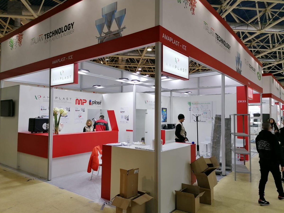 AMP_Amaplast's tweet photo. Lavori in corso allo stand #Amaplast a #Interplastica2020. Da domani fino al 31.1 vi aspettiamo nel pad. 2.3 stand C23 per un buon caffè 🇮🇹 ☕ https://t.co/1Vfp3YlAi3