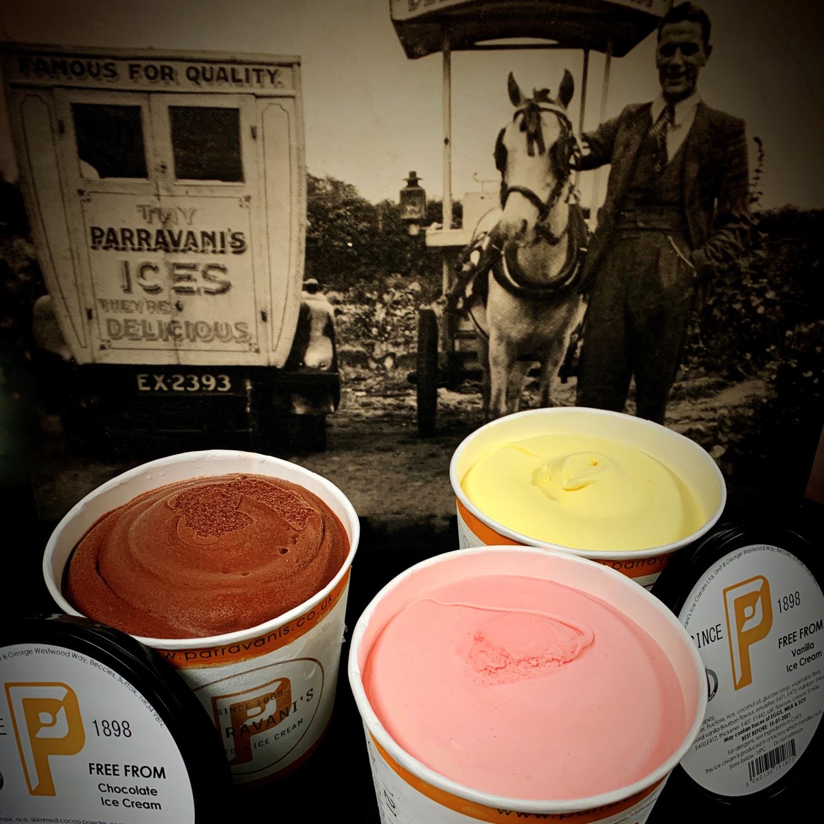 Very proud of our very first Free-From range of ice creams! rather than just dairy free, we wanted the whole hog, and make a vegan ice cream for everyone - after months of testing, and tasting by local chefs - we're there!! As near to the taste of real dairy as possible - try it!