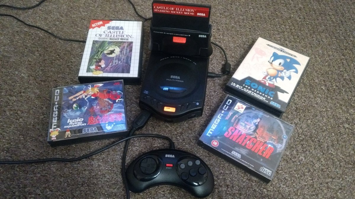 Finally managed to get hold of a Sega Multi Mega and a Master System converter! Three incredible game systems in one tiny console. It's a beauty and can now enjoy playing those recent pick ups. #MegaDriveMonday #MasterSystemMonday #MegaCDMonday