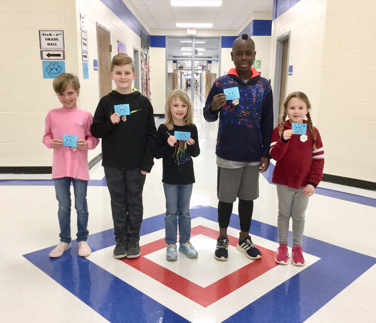 CanongateELM's tweet photo. Congratulations, Cub Character Students of the Week:Ellen Coibion, Jackson Coldwell, Addie May Jones, Woody Schettini, and Ruby Smith (left to right), Hudson Morris (not pictured)!#PBISRecognition https://t.co/z8ZWk7inXQ