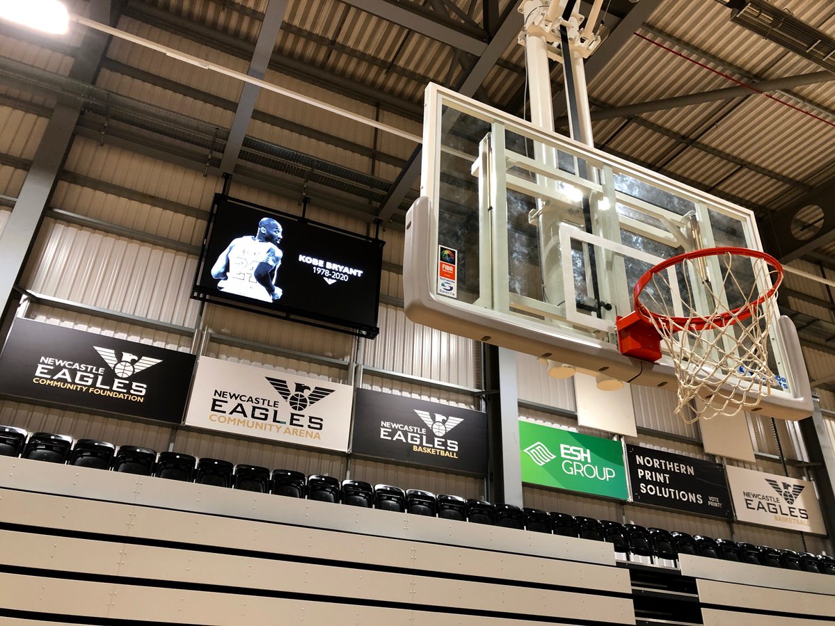 NewcastleEagle's tweet photo. 2️⃣4️⃣ A solitary 24 second clock is lit on court at the ECA today as we hold the legend Kobe Bryant and his daughter, Gianna, in our thoughts following their tragic loss yesterday.

📺📻🖥 Hear what some of our Eagles players had to say about him on TV and radio this afternoon. https://t.co/nwFsk02scB
