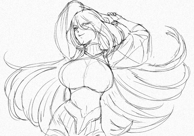 アスモデウス下書き+線画 