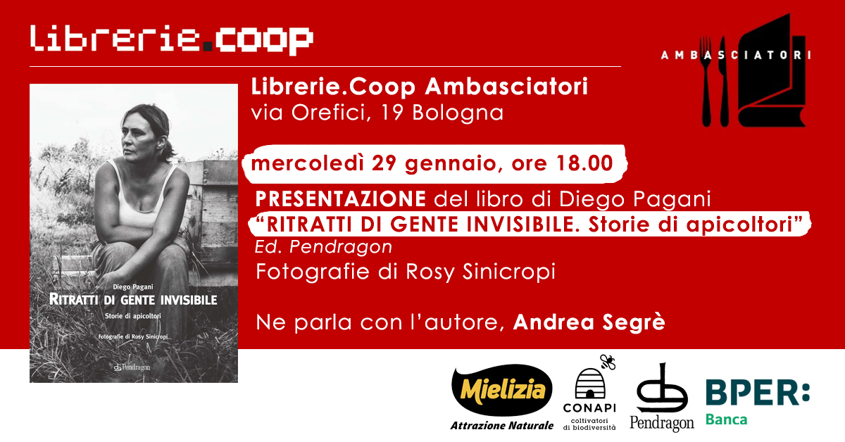 Mielizia_Conapi's tweet photo. Mercoledì 29/1 vi aspettiamo a @EatalyIT #Bologna / @librerieCoop Ambasciatori per la presentazione del #libro di Diego Pagani (presidente Mielizia/Conapi) "Ritratti di gente invisibile - Storie di #apicoltori" 📙 alla quale seguiranno dolci assaggi di #miele🍯😋
A presto! 🐝 https://t.co/Wyv50ES079