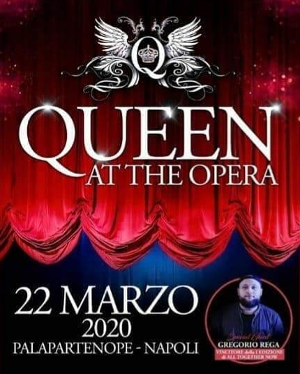 queenattheoper1's tweet photo. Con piacere annunciamo come #SpecialGuest, nella data #QueenAtTheOpera che si terrà il 22 Marzo al #Palapartenope di #Napoli, GREGORIO REGA 🎤vincitore della prima edizione di "All Together Now" (talent show canoro condotto da @m_hunziker con la partecipazione di @jaxofficial) 😁 https://t.co/b4z3lhLtUU