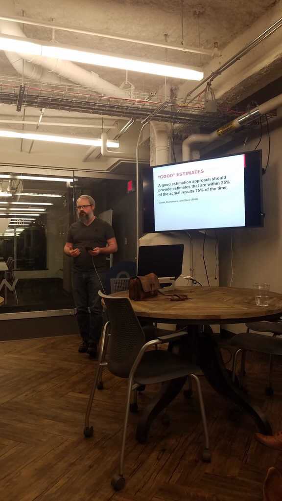 UpstatePHP's tweet photo. 👏👏 Thank you @compwright for a great presentation last meetup!! #upstatephp #php 🐘 https://t.co/nkprM42WuM
