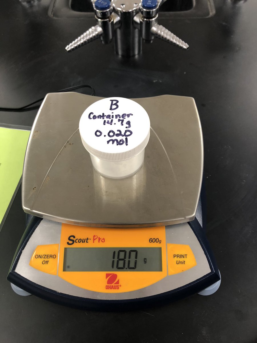 WillardScience's tweet photo. Challenge lab.  What compound is in the container? https://t.co/NkjTW7dvU6