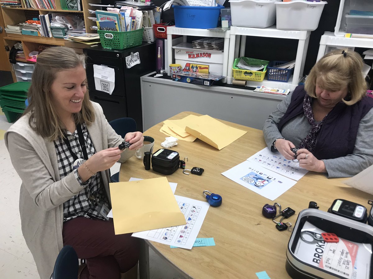 Early morning brain teasers! <a href="/BrendaM01752/">Brenda Malone</a> @Gr1_Sweetapple prep for a Breakout EDU with their first grade classes. Both teachers were successful with the clues and locks. will their classes show the same perseverance and problem solving? Stay tuned...<a href="/Jaworek_School/">Charles J Jaworek</a> <a href="/MPSPanthers/">Marlborough Public Schools</a>