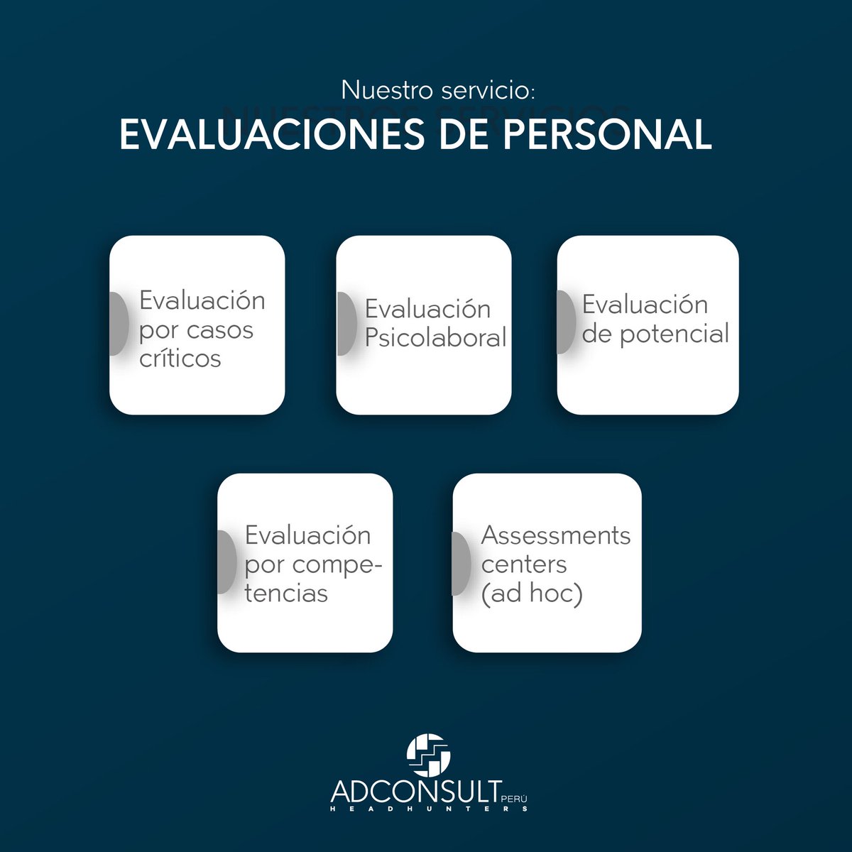 AdconsultPeru's tweet photo. Conoce un poco más de nuestro servicio de #evaluacionesdepersonal https://t.co/X2asFFLyVC