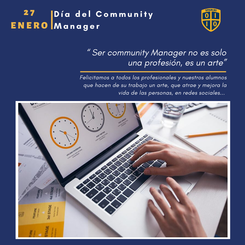 SpainBS's tweet photo. 27 enero|#DíaDelCommunityManager

Este año, queremos celebrarlo 🙌 con toda nuestra comunidad... Lanzamos 🚀 nuevo curso Gratis de Community Manager. Inscripciones +Info.  👨‍💻️️👉 https://t.co/Xeyt3HeLUt. 

#communitymanager #CMDay  #RRSS #SocialMedia #Cursos #Grastis https://t.co/WRsV9eZ9od