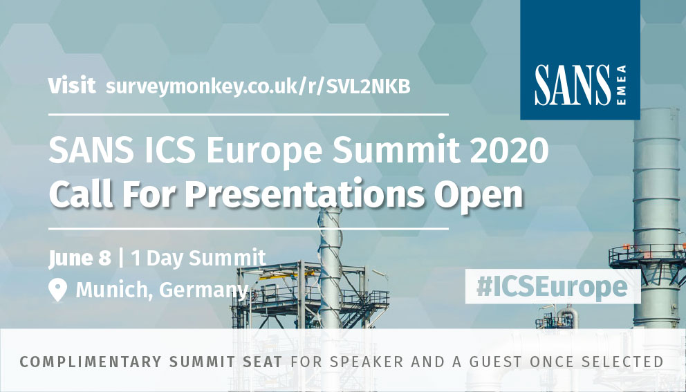 SANSEMEA's tweet photo. Working in ICS? Check out the talks from our 2019 #ICSEurope Summit: https://t.co/bSmfatbfCo 

If you have a great talk to share, let us know by 31st Jan and you could be on stage with #ICS experts Tim Conway and @gutierrez_ted - https://t.co/okVWMv0TJe @SANSICS https://t.co/Dm3fYZ49Ub
