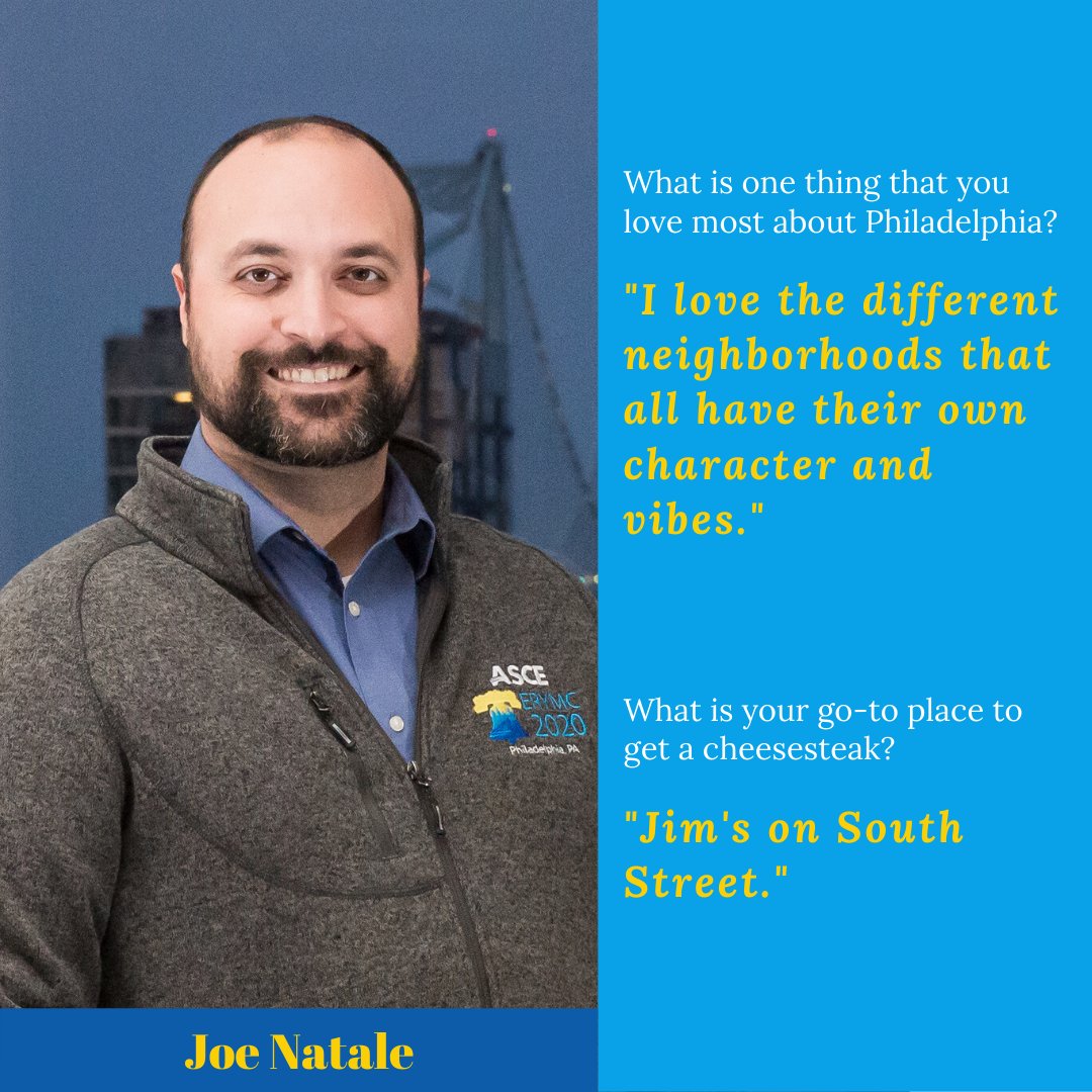 erymc2020's tweet photo. 4 days until #ERYMC2020!

Leading up to this weekend, our Committee was asked one thing they love most about Philadelphia and where they go for the best cheesesteak (or chicken cheesesteak) in town.

#ASCE #ASCEMadeMe #MRLCEast #MRLCPhilly #PhillyPhilly https://t.co/Y9kHSmq0gV