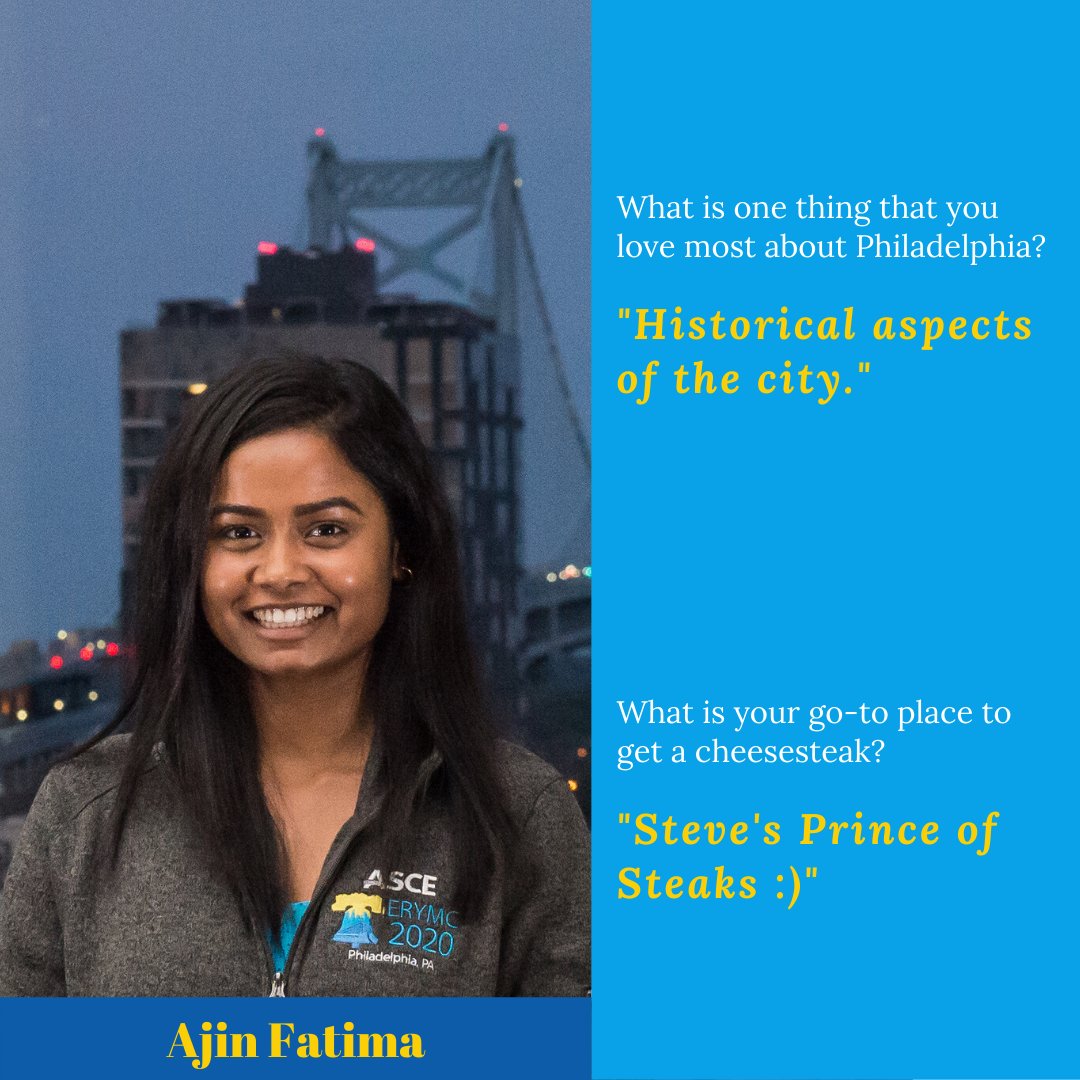 erymc2020's tweet photo. 4 days until #ERYMC2020!

Leading up to this weekend, our Committee was asked one thing they love most about Philadelphia and where they go for the best cheesesteak (or chicken cheesesteak) in town.

#ASCE #ASCEMadeMe #MRLCEast #MRLCPhilly #PhillyPhilly https://t.co/Y9kHSmq0gV